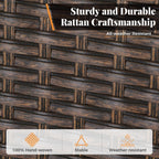 Ensemble de salle à manger de patio 9 pièces en rotin et osier avec trou pour parasol