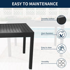 Ensemble de salle à manger de patio 9 pièces avec table à manger extensible