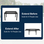 Ensemble de salle à manger de patio 9 pièces avec table à manger extensible