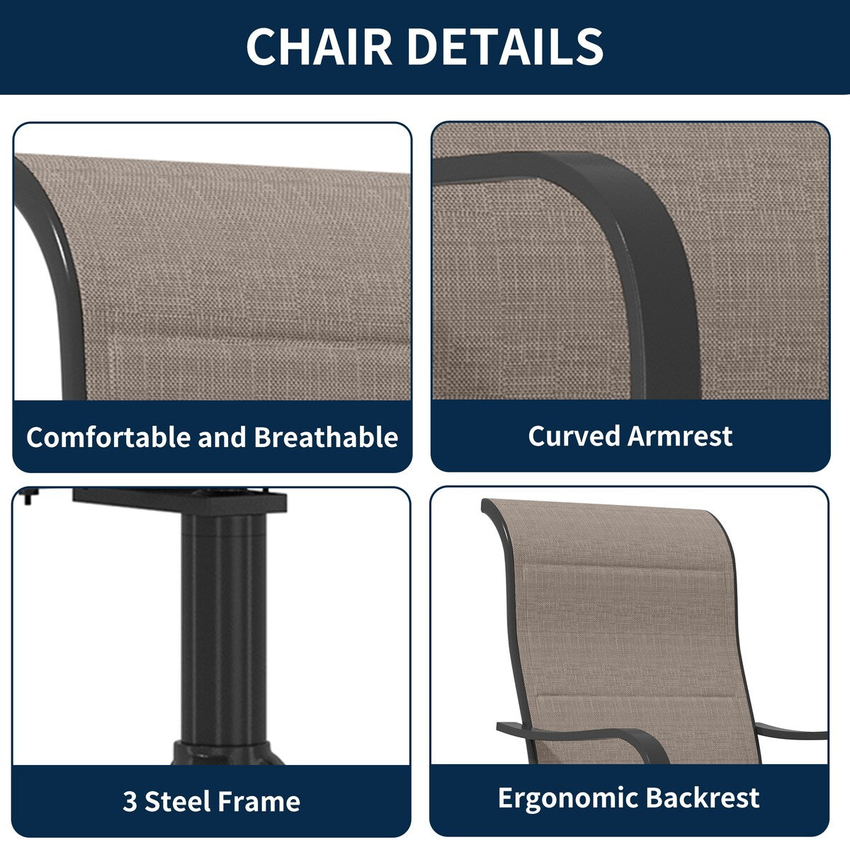 Ensemble de salle à manger de patio 9 pièces avec table à manger extensible