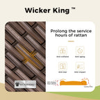 Ensemble de salon de jardin 9 places en rotin et osier avec canapé sectionnel à dossier haut et table pour foyer