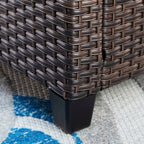 Ensemble de salon de jardin 9 places en rotin et osier avec canapé sectionnel à dossier haut et table pour foyer