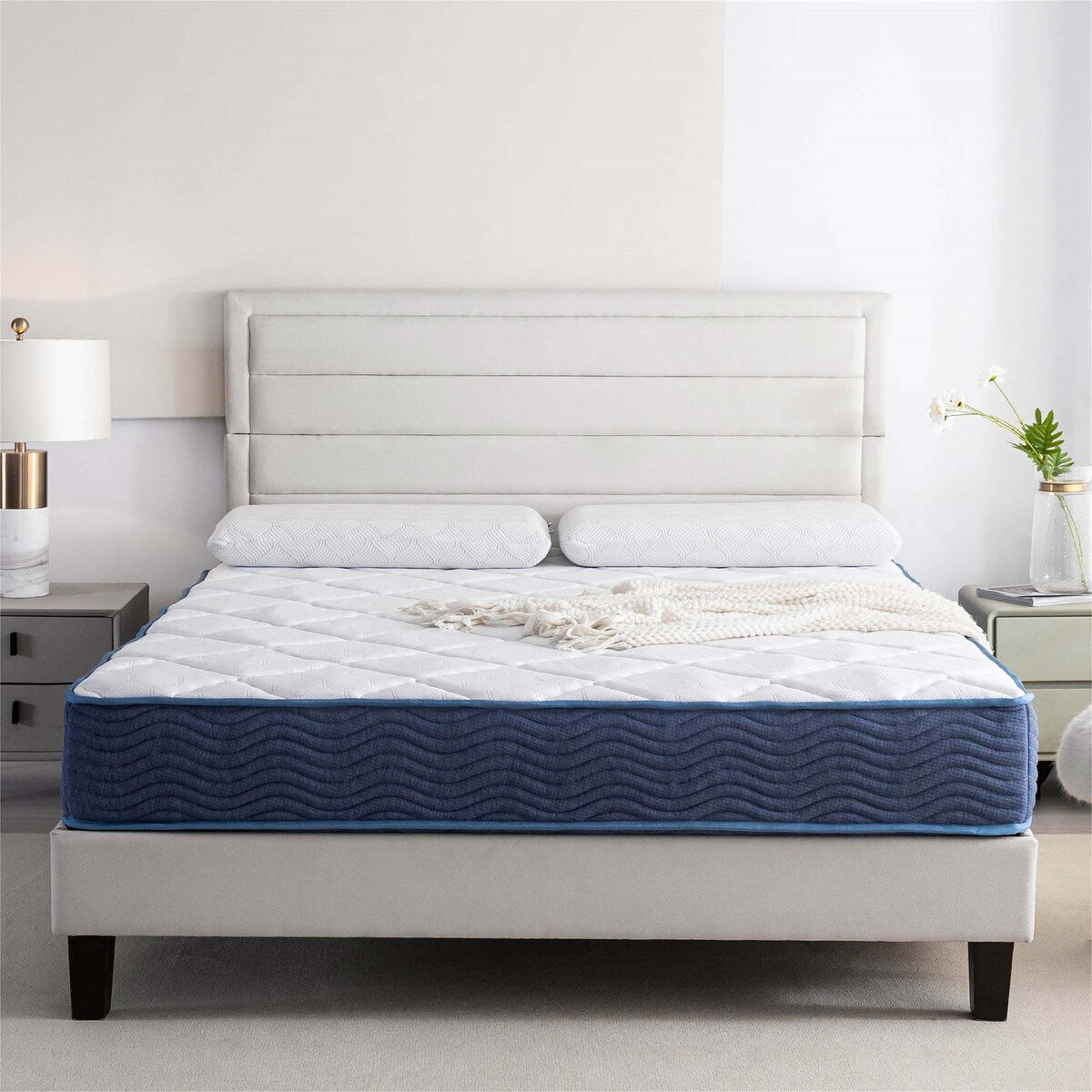 Matelas hybride en mousse à mémoire de forme de 9 pouces, taille moyenne, très grand lit
