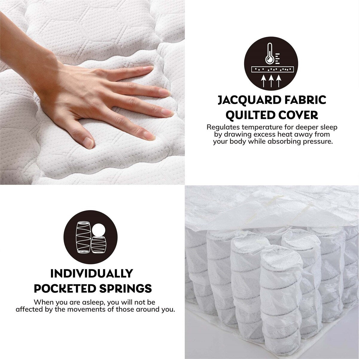 Matelas hybride en mousse à mémoire de forme de 9 pouces, taille moyenne, très grand lit