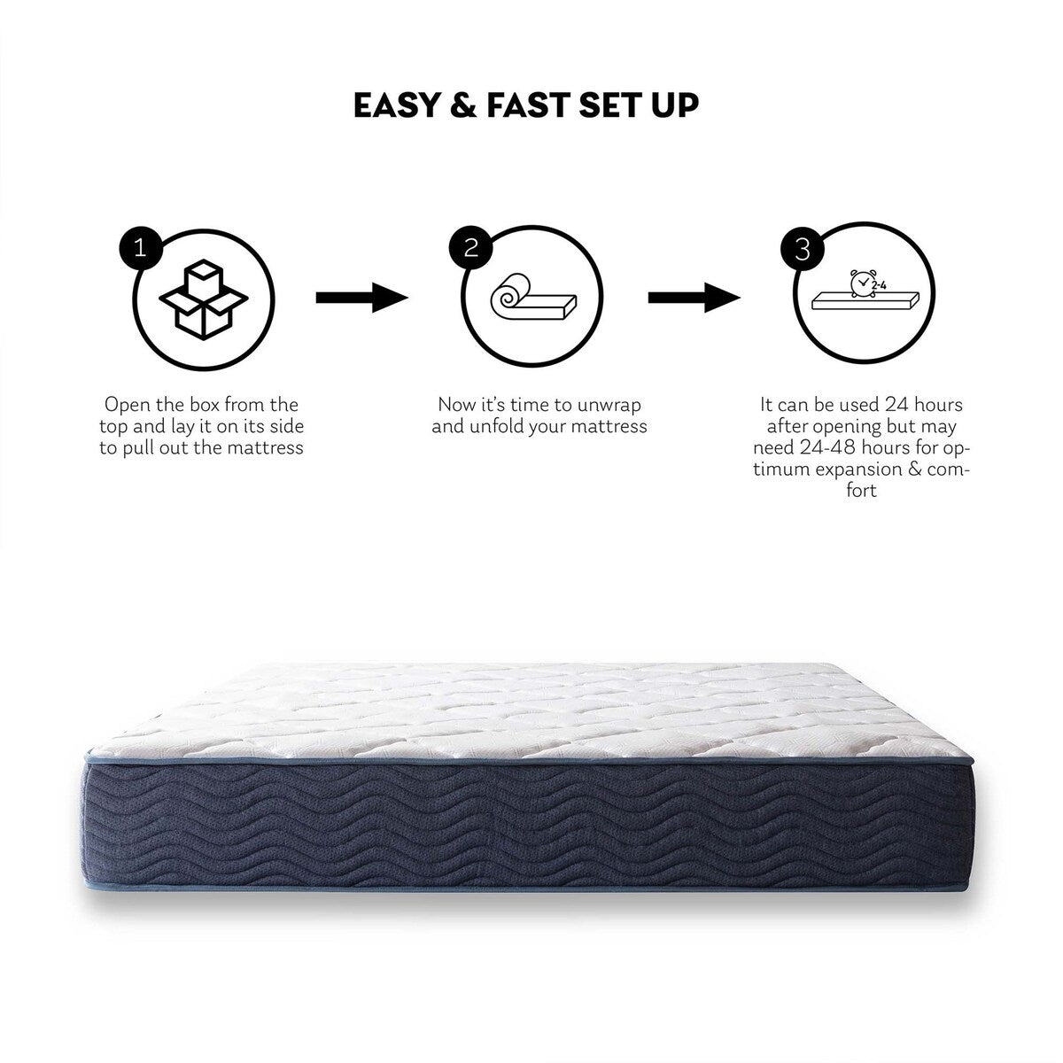 Matelas hybride en mousse à mémoire de forme de 9 pouces, taille moyenne, très grand lit