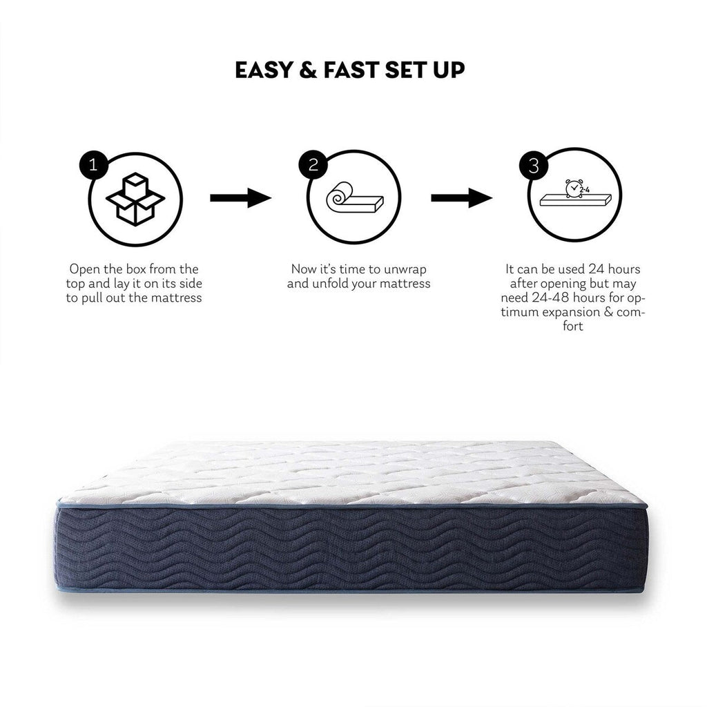 Matelas hybride en mousse à mémoire de forme de 9 pouces, taille moyenne, queen