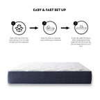 Matelas hybride en mousse à mémoire de forme de 9 pouces, taille moyenne, queen