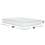 Matelas à ressorts ensachés de taille moyenne de 9 pouces dans une boîte, blanc