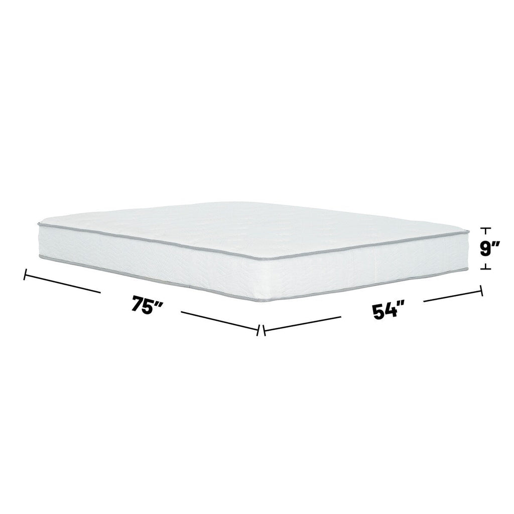 Matelas à ressorts ensachés de taille moyenne de 9 pouces dans une boîte, blanc