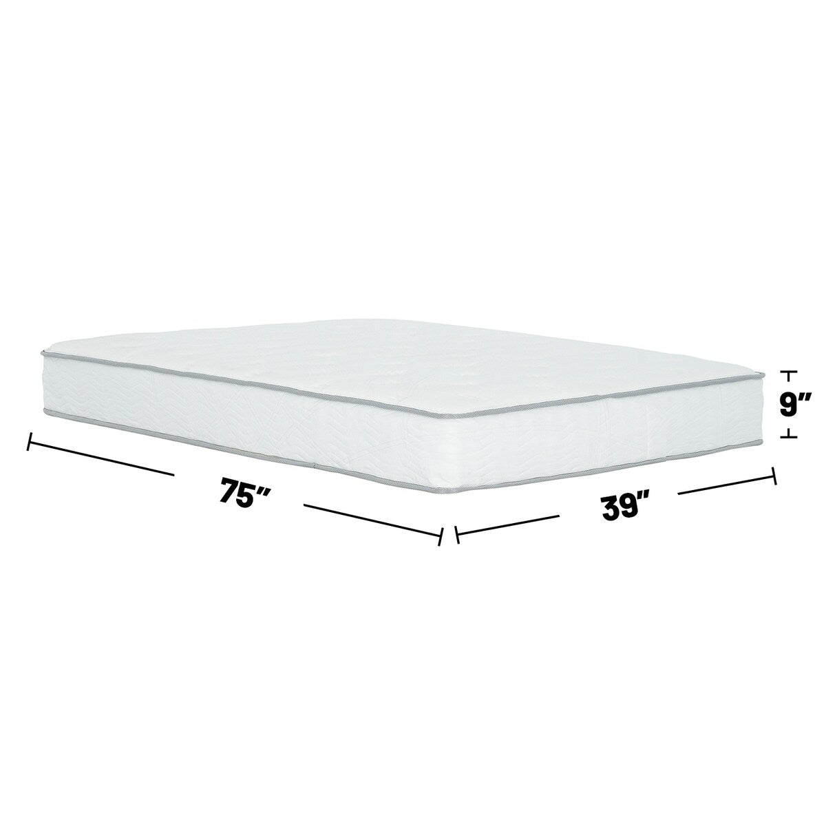 Matelas à ressorts ensachés de taille moyenne de 9 pouces dans une boîte, blanc