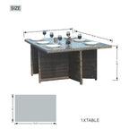 Ensemble de table à manger d'extérieur 9 pièces avec coussins