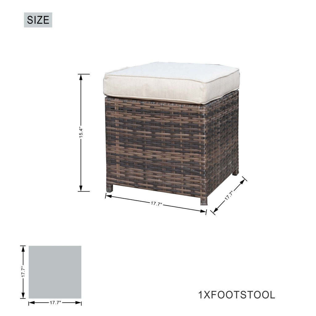 Ensemble de table à manger d'extérieur 9 pièces avec coussins