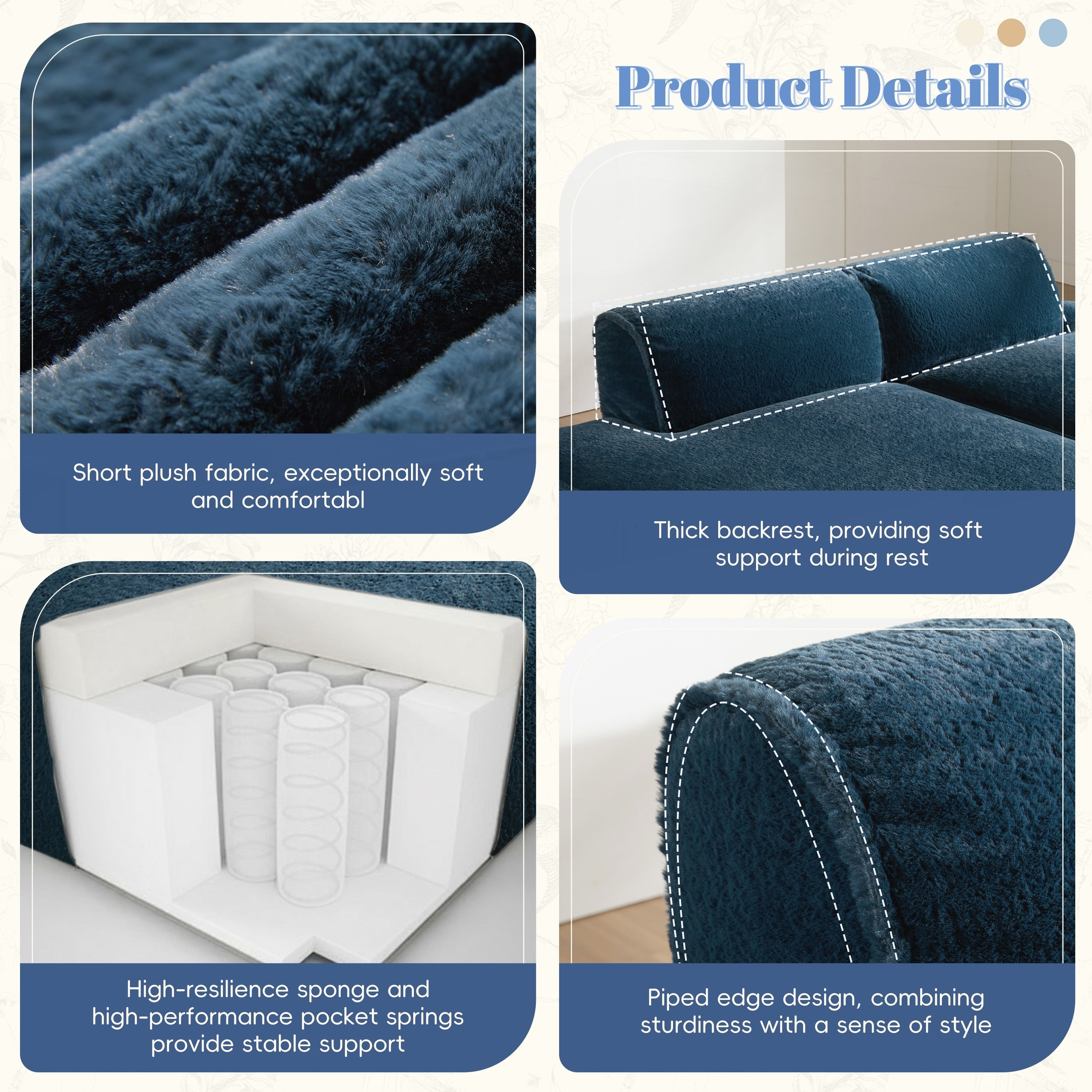 Canapé sectionnel modulaire surdimensionné de 90 pouces