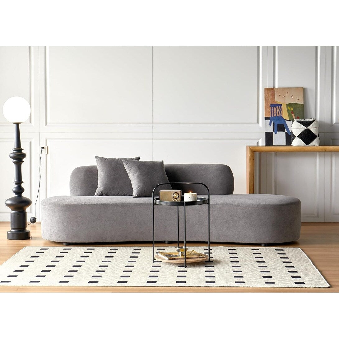 Canapé de salon incurvé en velours demi-lune de 90,2 pouces