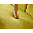 Canapé de salon incurvé en velours demi-lune de 90,2 pouces