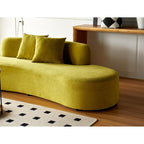 Canapé de salon incurvé en velours demi-lune de 90,2 pouces