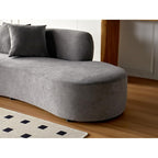 Canapé de salon incurvé en velours demi-lune de 90,2 pouces