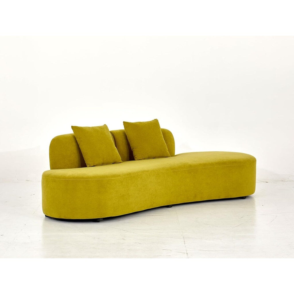 Canapé de salon incurvé en velours demi-lune de 90,2 pouces