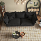 Canapés modernes à assise profonde avec plusieurs grands coussins moelleux