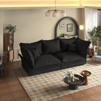 Canapés modernes à assise profonde avec plusieurs grands coussins moelleux