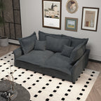 Canapés modernes à assise profonde avec plusieurs grands coussins moelleux