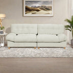 Canapé 3 places en tissu 90,5 avec mousse haute densité et base en bois massif