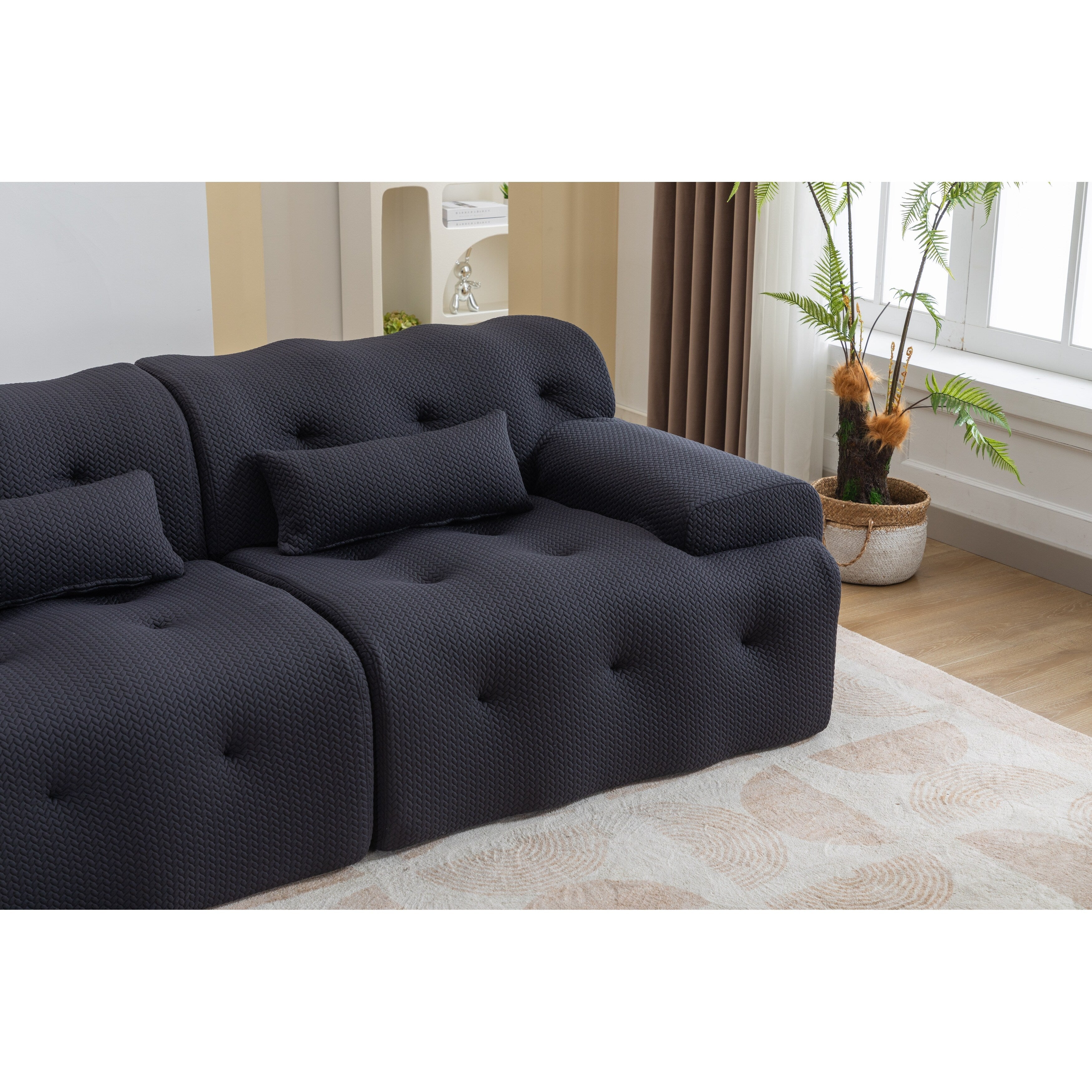 Canapé 2 places à ressorts en mousse 90 sans assemblage