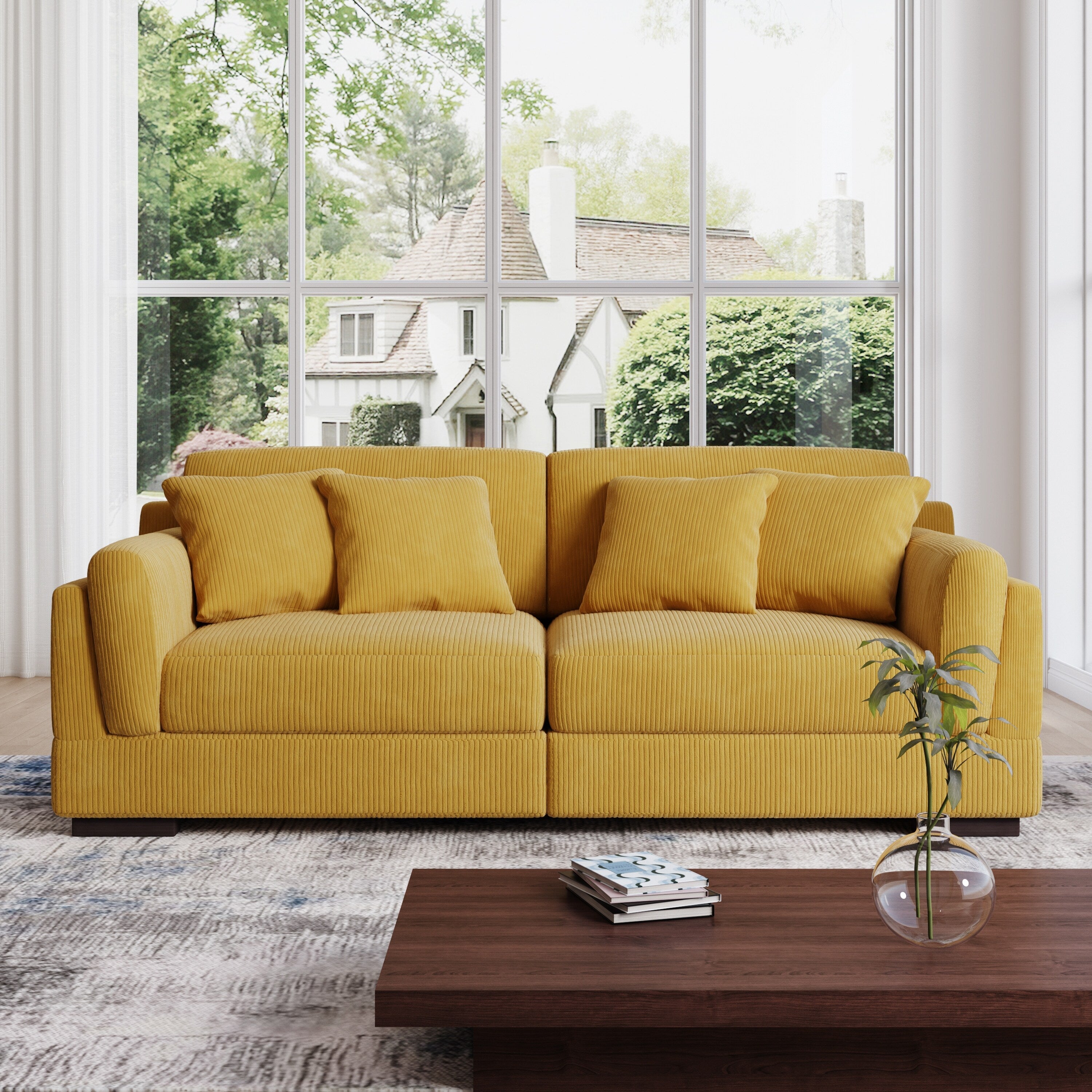 Canapé causeuse 90 Canapé en velours côtelé moderne et confortable