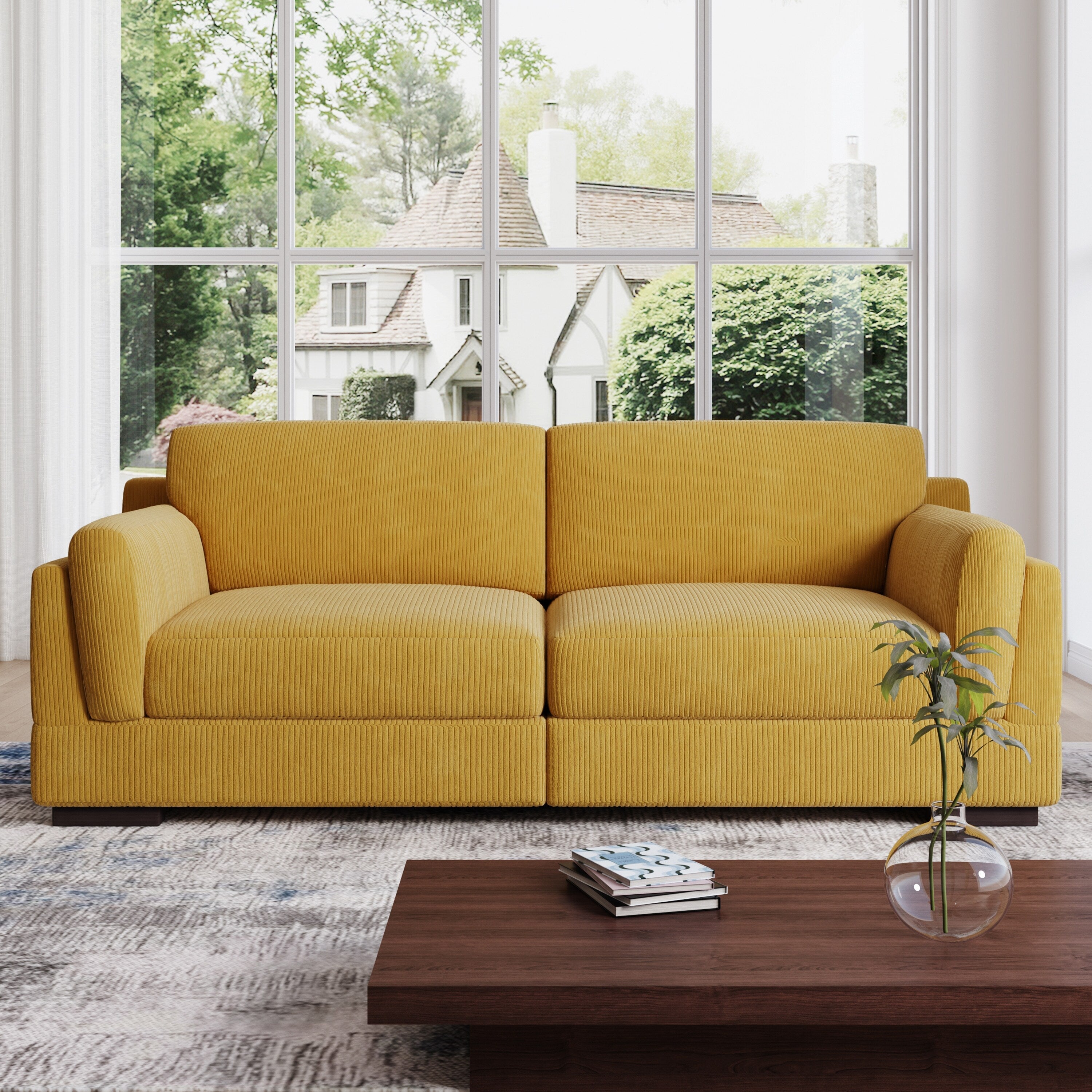 Canapé causeuse 90 Canapé en velours côtelé moderne et confortable