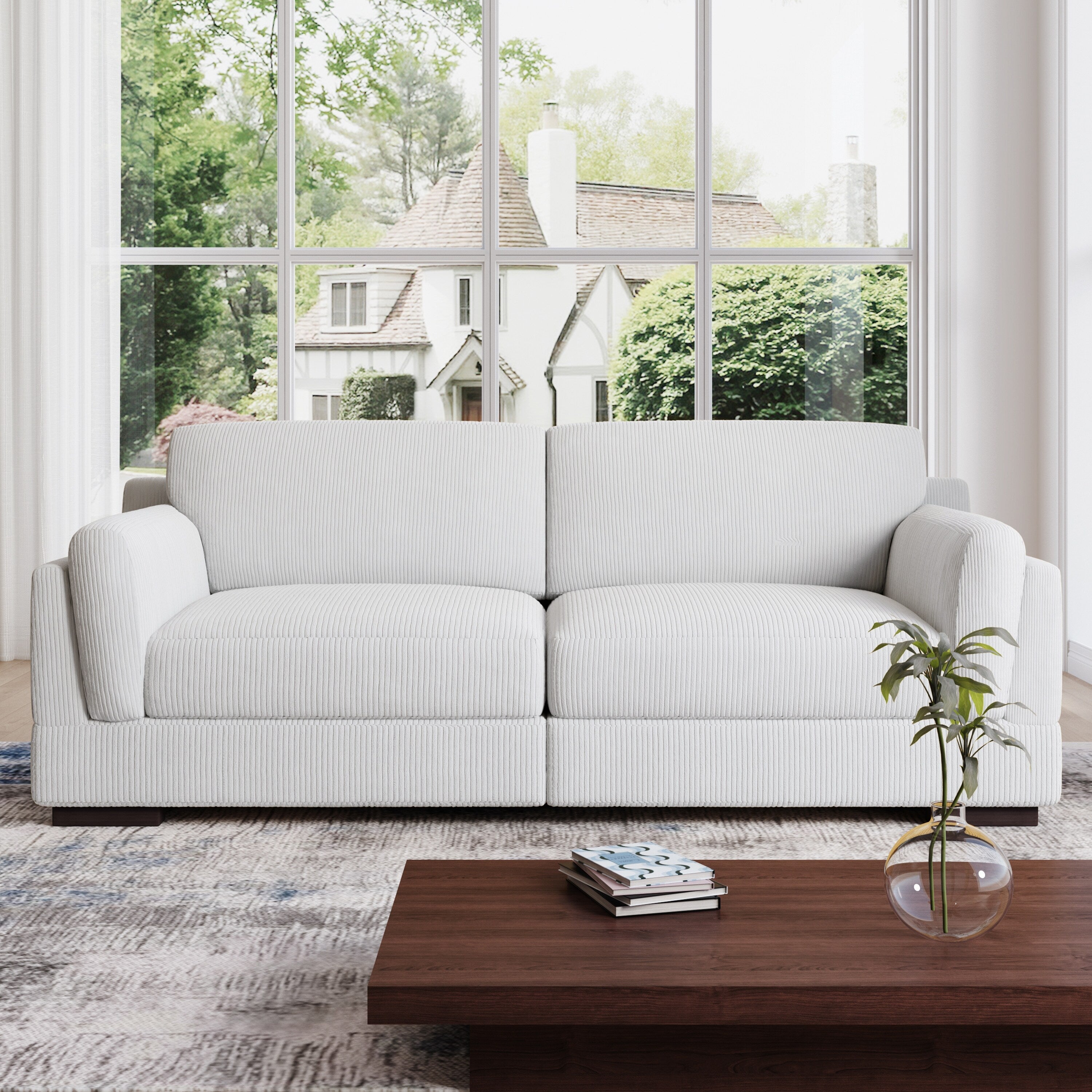 Canapé causeuse 90 Canapé en velours côtelé moderne et confortable