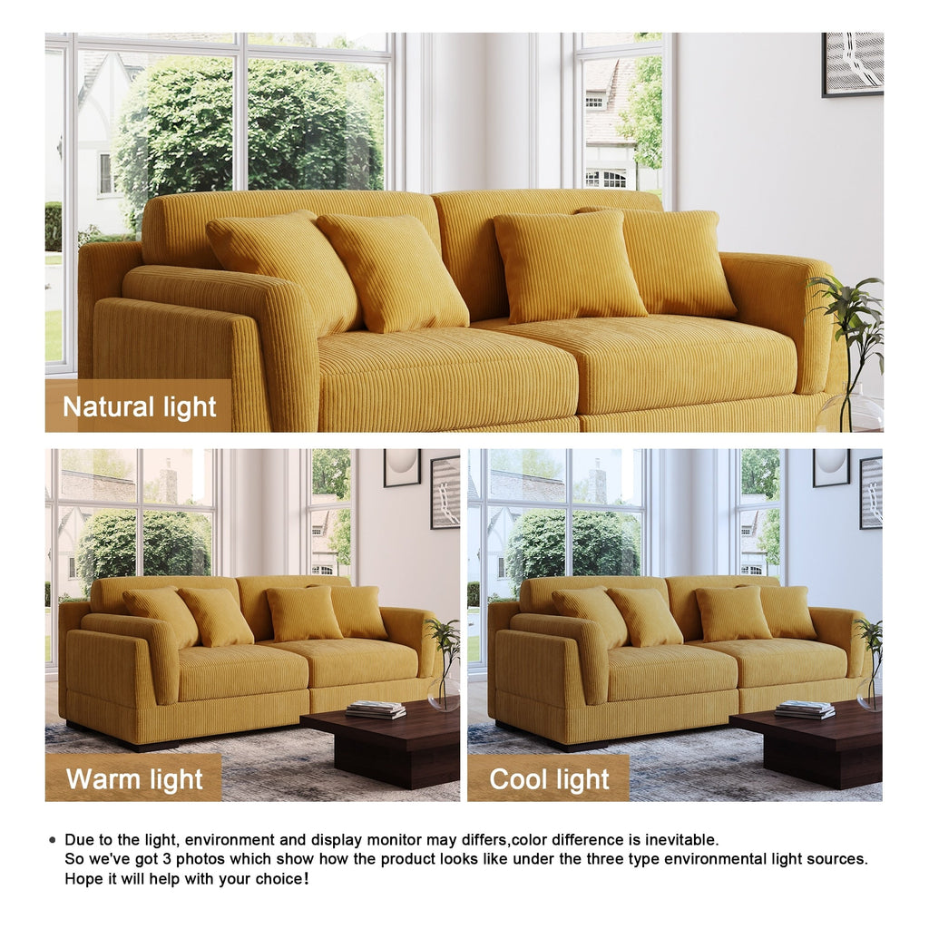 Canapé causeuse 90 Canapé en velours côtelé moderne et confortable