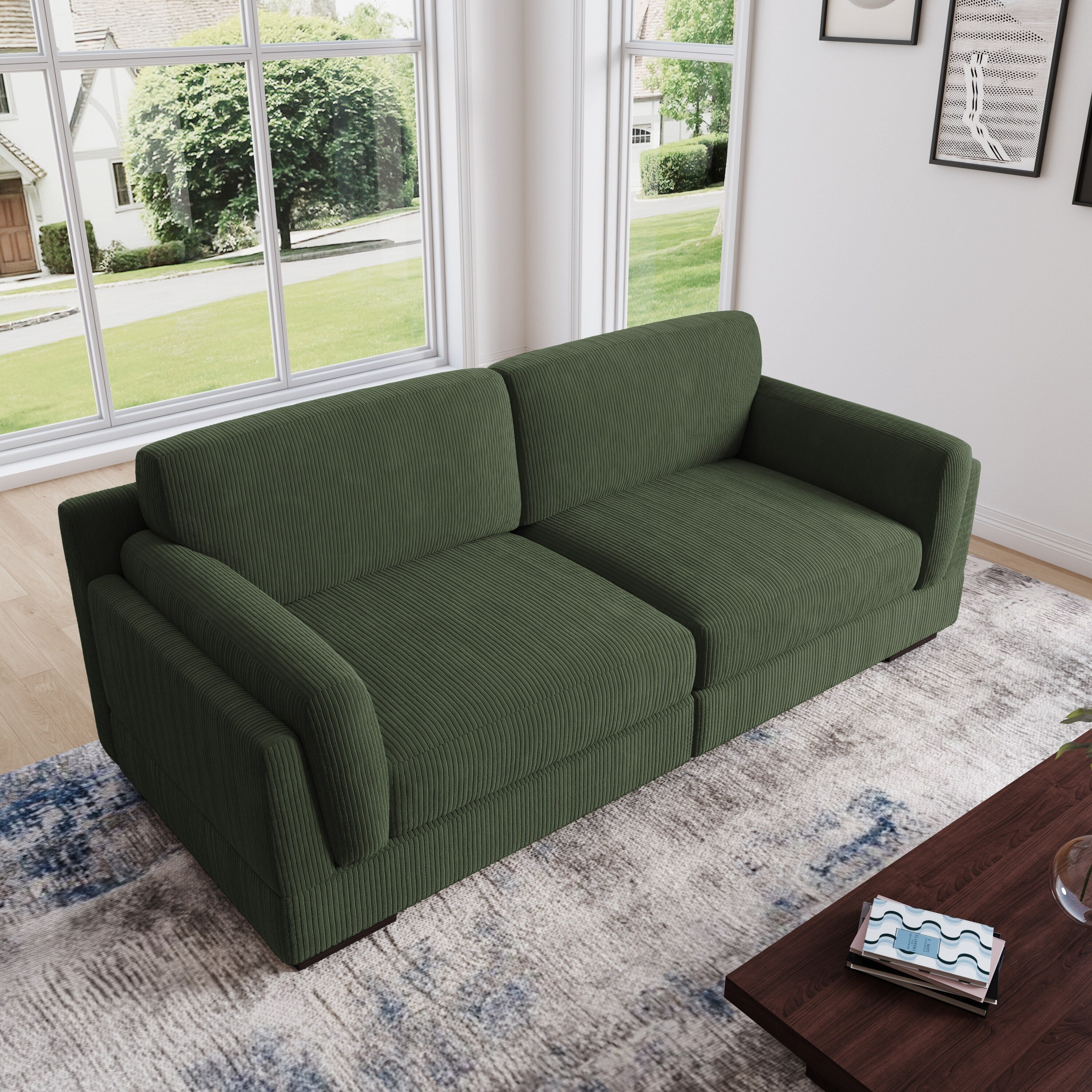 Canapé causeuse 90 Canapé en velours côtelé moderne et confortable