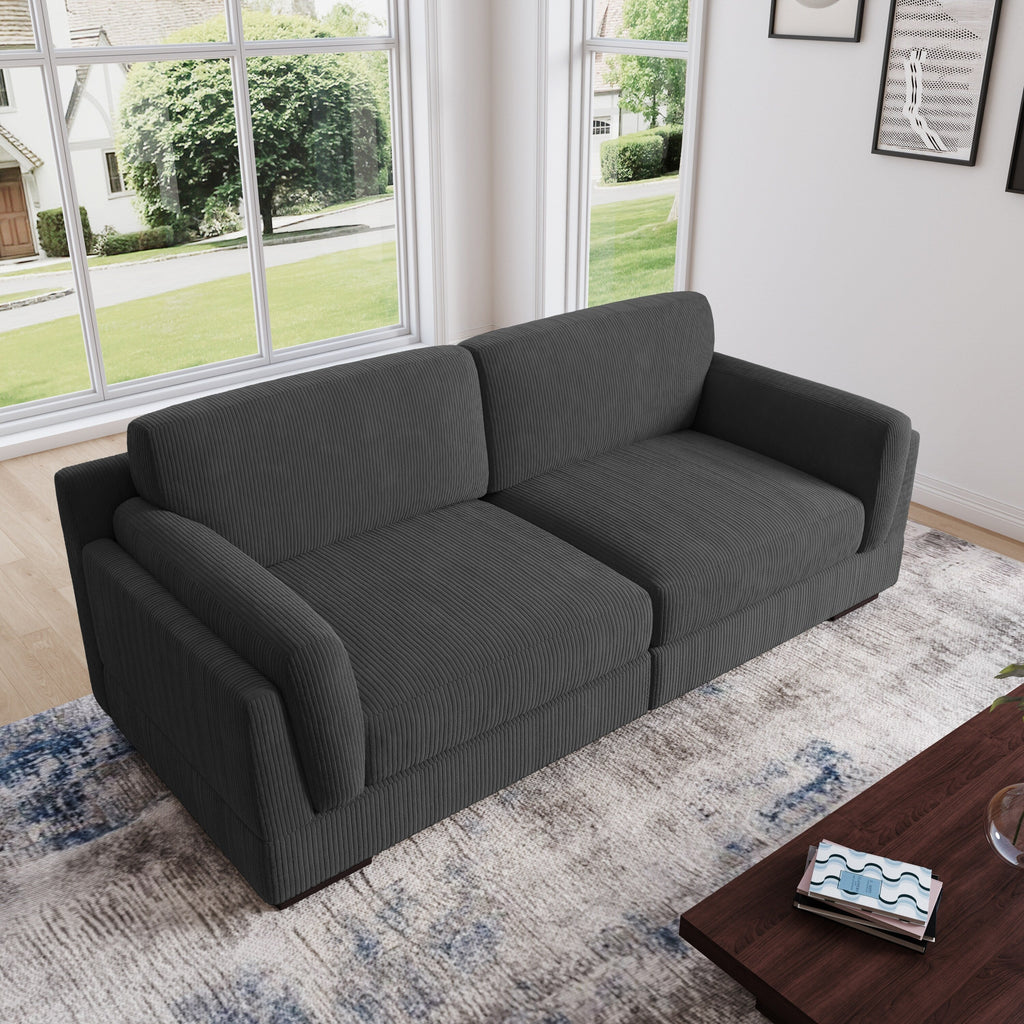 Canapé causeuse 90 Canapé en velours côtelé moderne et confortable