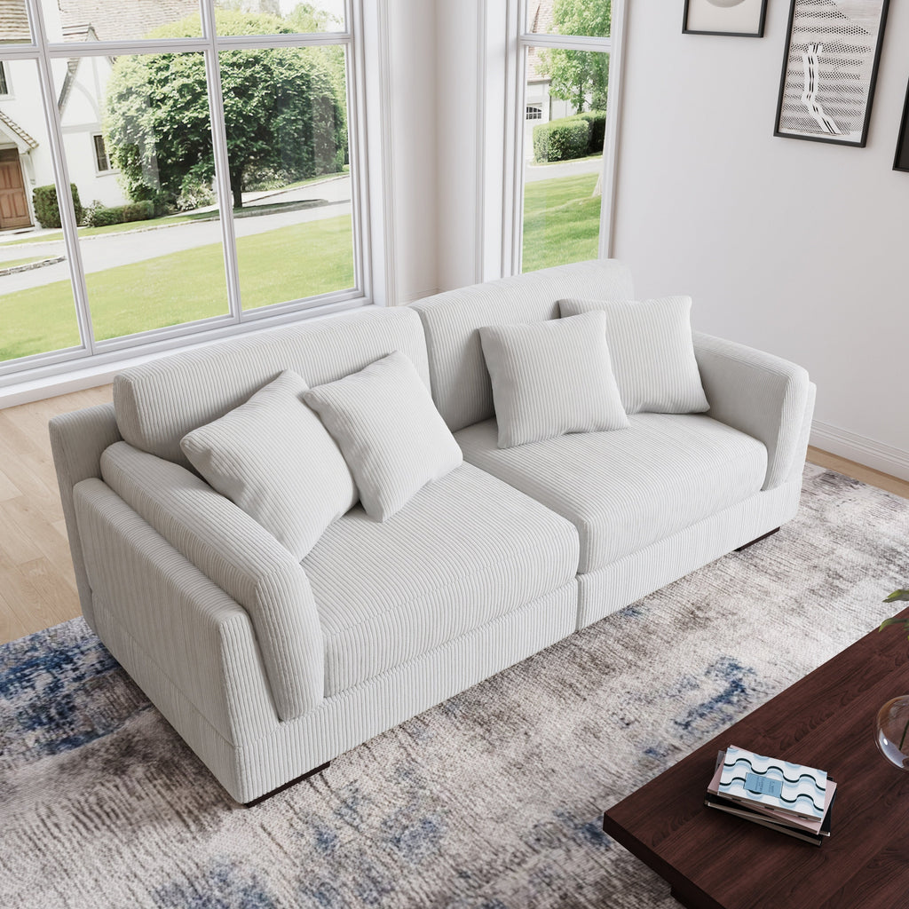 Canapé causeuse 90 Canapé en velours côtelé moderne et confortable