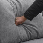 Canapé sectionnel de salon rembourré moderne 91 x 91 cm, canapé en L avec 3 coussins