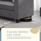 Canapé sectionnel de salon rembourré moderne 91 x 91 cm, canapé en L avec 3 coussins