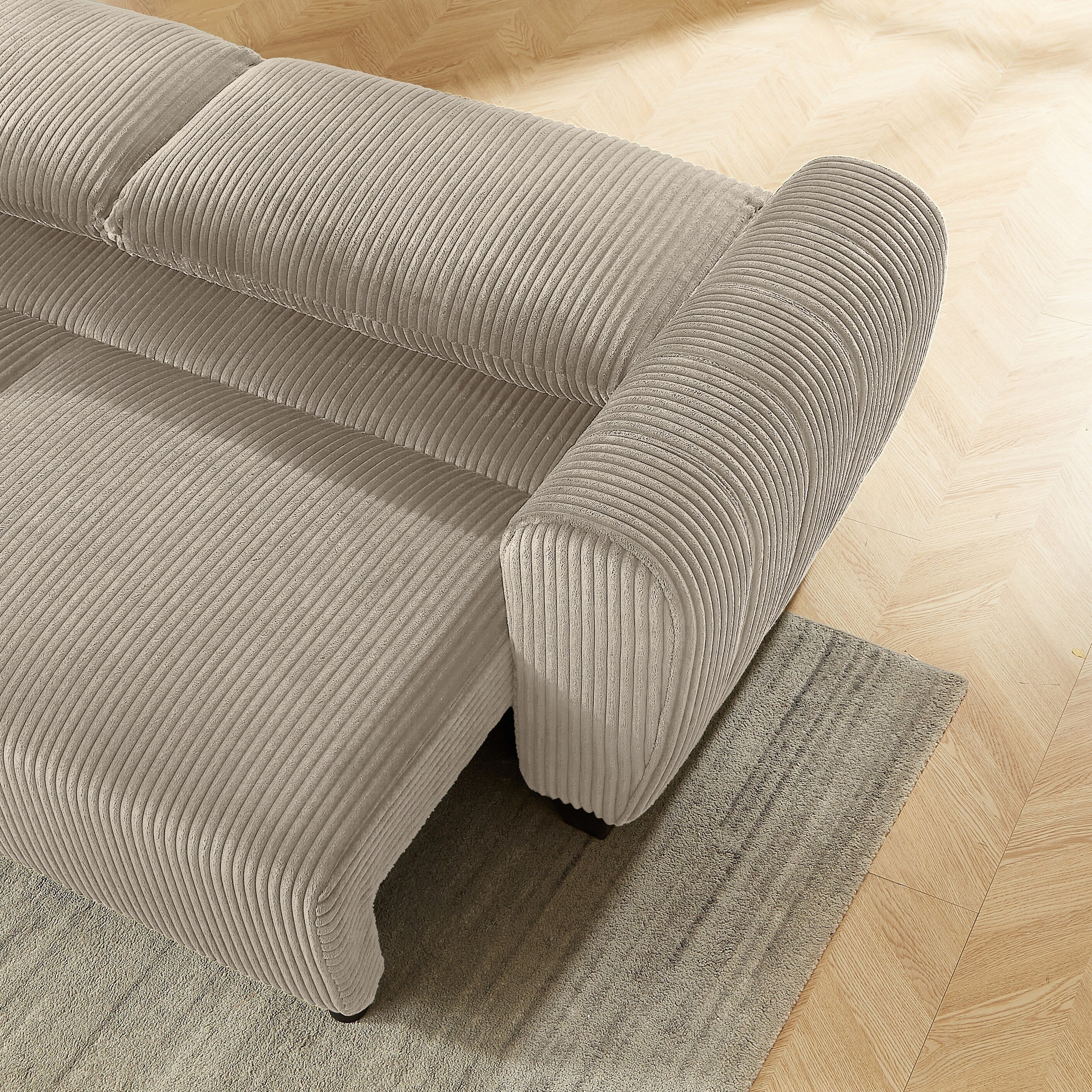 Canapé 3 places en velours côtelé 92.1 avec design convertible 2 en 1 et compartiments de rangement intégrés