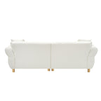 93,70 pouces de long, tissu de canapé Teddy, avec deux oreillers assortis et trois sièges spacieux et confortables