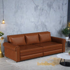 Canapé-lit 3 places en similicuir avec méridienne, style rétro avec garniture à rivets, 93,70 $