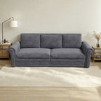 Canapé-lit 3 places en velours 93,7 pouces 3 en 1 avec accoudoirs roulés et garniture cloutée