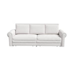 Canapé-lit 3 places en velours 93,7 pouces 3 en 1 avec accoudoirs roulés et garniture cloutée