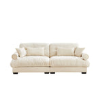 Canapé 3 places en velours 93,7 avec accoudoirs traversins et coussins en éponge haute résilience