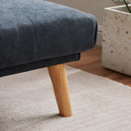 Canapé convertible 3 places en lin de 94,5 pouces : méridienne droite, rembourrage en mousse, sac de rangement et accoudoirs carrés