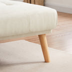 Canapé convertible 3 places en lin de 94,5 pouces avec méridienne, orienté à droite, coussins en mousse et sac de rangement