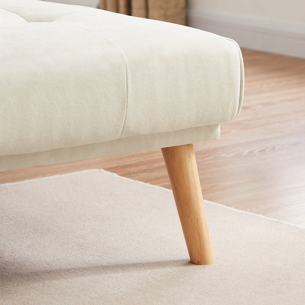 Canapé sectionnel convertible en lin de 94,5 po avec méridienne, design orienté à droite, coussins en mousse et sac de rangement