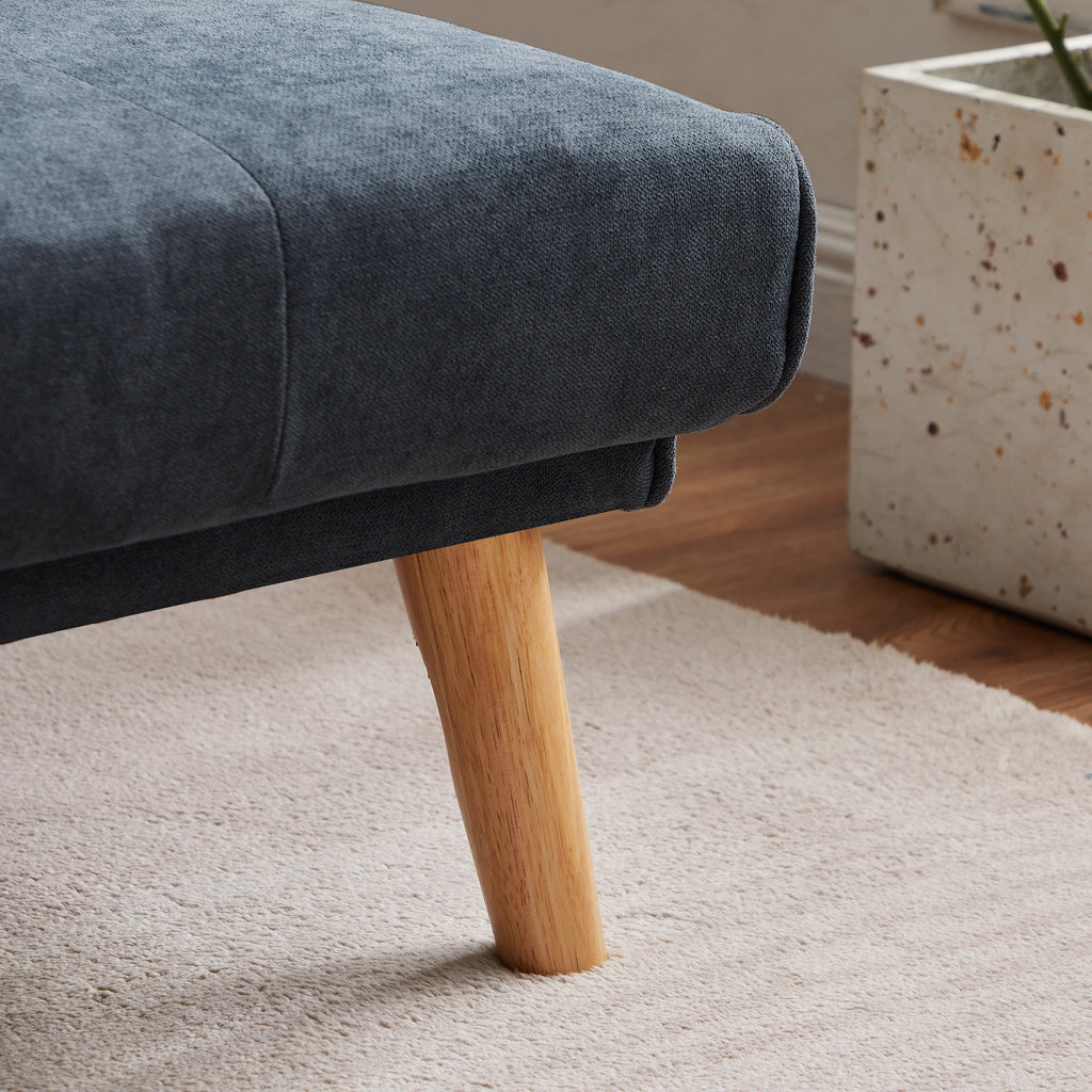 Canapé sectionnel convertible en lin de 94,5 po avec méridienne droite, rangement et coussins en mousse