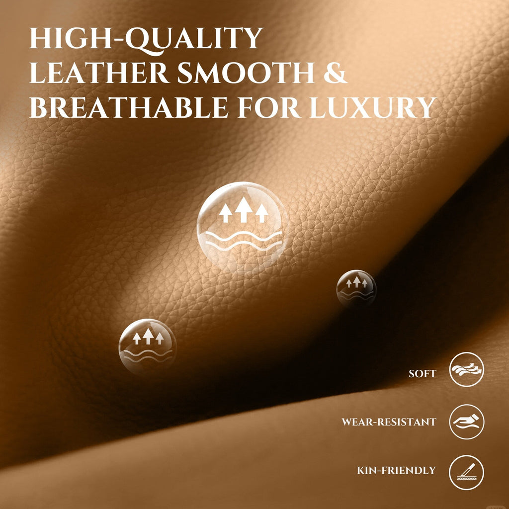 Canapé 3 places surdimensionné 95 cm - Assises extra profondes et accoudoirs larges, canapé en cuir synthétique garni de duvet pour salon et appartement