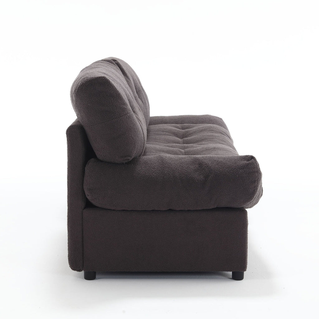 Canapé 2 places en tissu de 96,46 pouces, confortable et rembourré, style nuage, pieds en plastique, pour salon et appartement