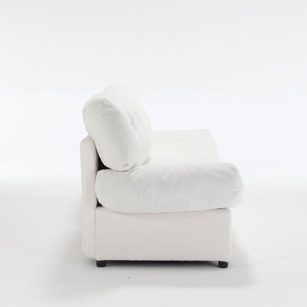 Canapé 2 places en tissu de 96,46 pouces, confortable et rembourré, style nuage, pieds en plastique, pour salon et appartement