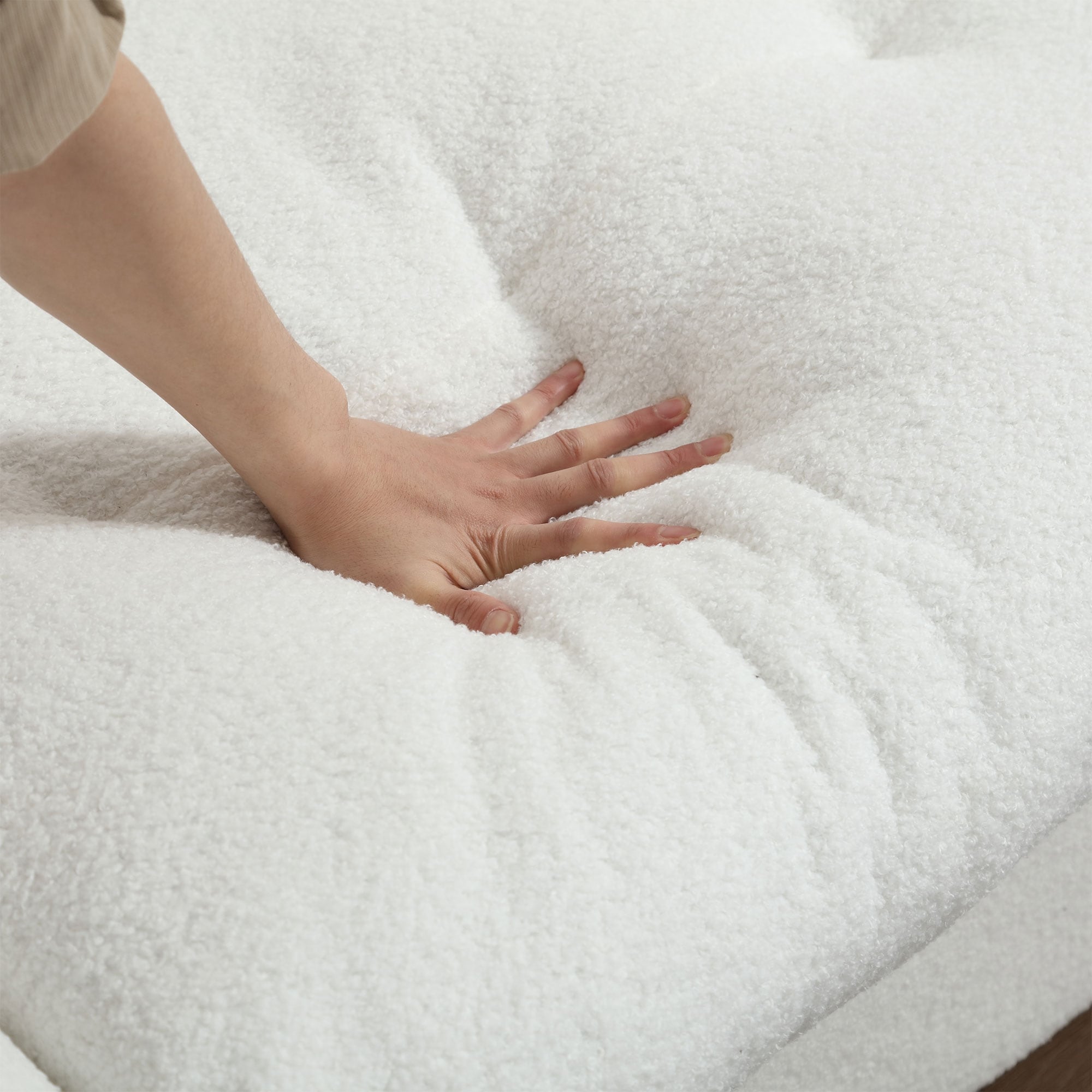 Canapé 2 places en tissu de 96,46 pouces, confortable et rembourré, style nuage, pieds en plastique, pour salon et appartement